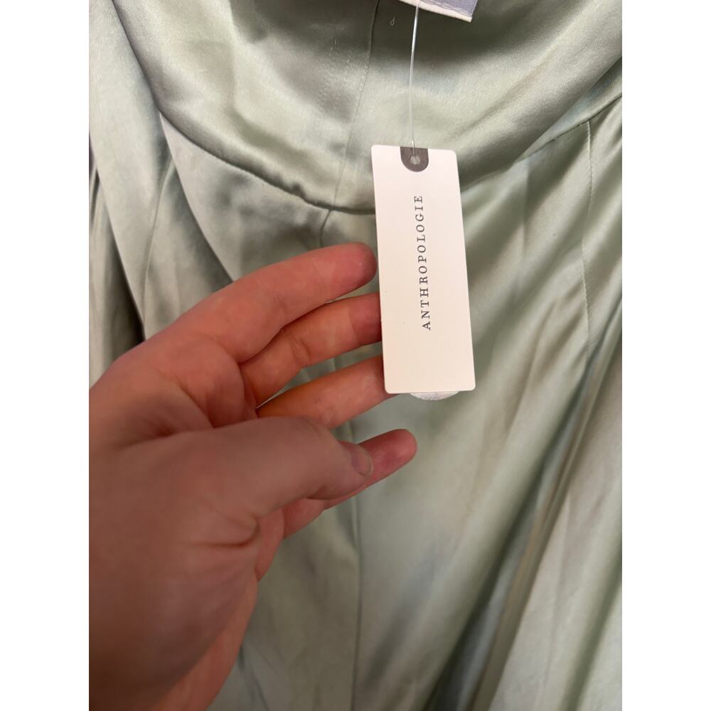 NWT Anthropologie BHLDN Selma Halter-Neck High-Shine Satin Maxi Dress - Picture 6 of 11